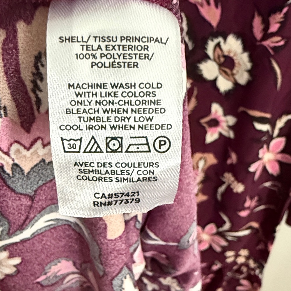 Ann Taylor Floral Dress in Plum and Blush - Picture 3 of 4